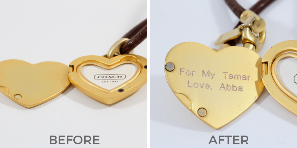 locket engraving before and after