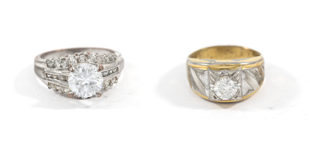Ring pair before and after plating