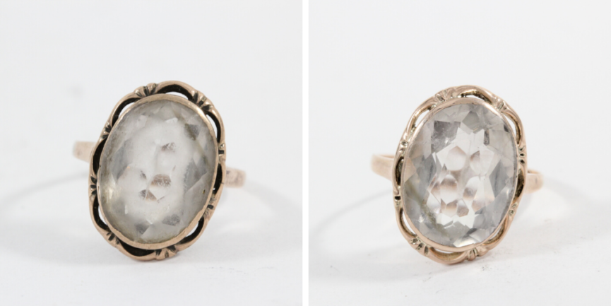 scratched gemstone cloudy