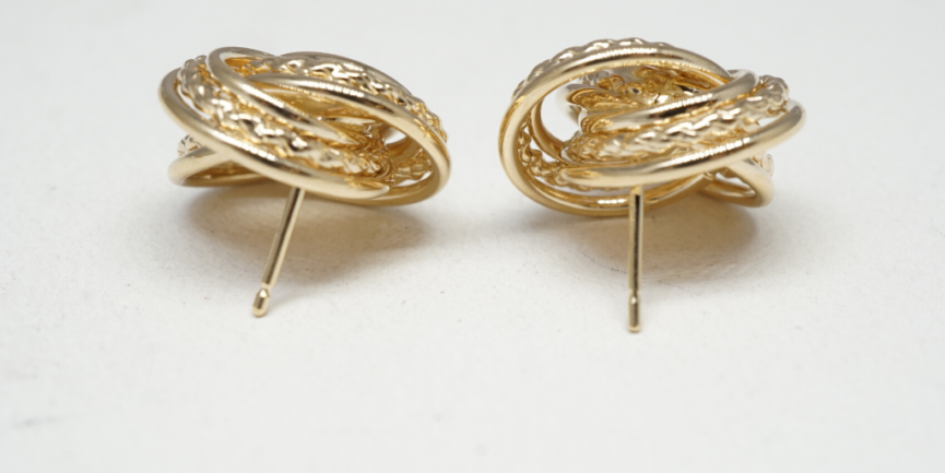 change earring posts gold knot