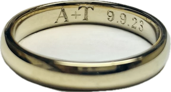 Gold band with an engraved inscription inside