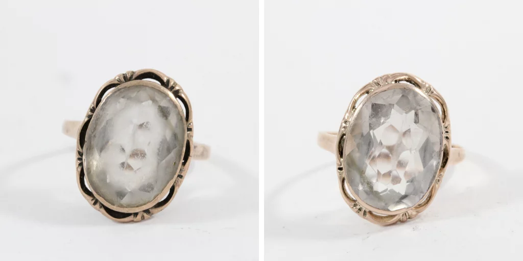 scratched gemstone cloudy