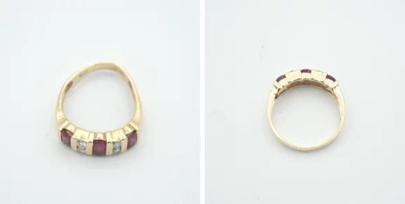 bent ring reshaping gold ring
