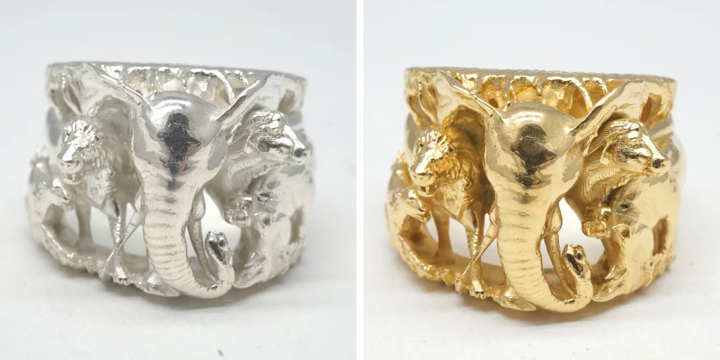 gold vermeil elephants