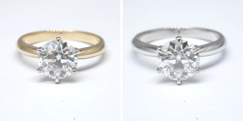 white gold or yellow gold ring
